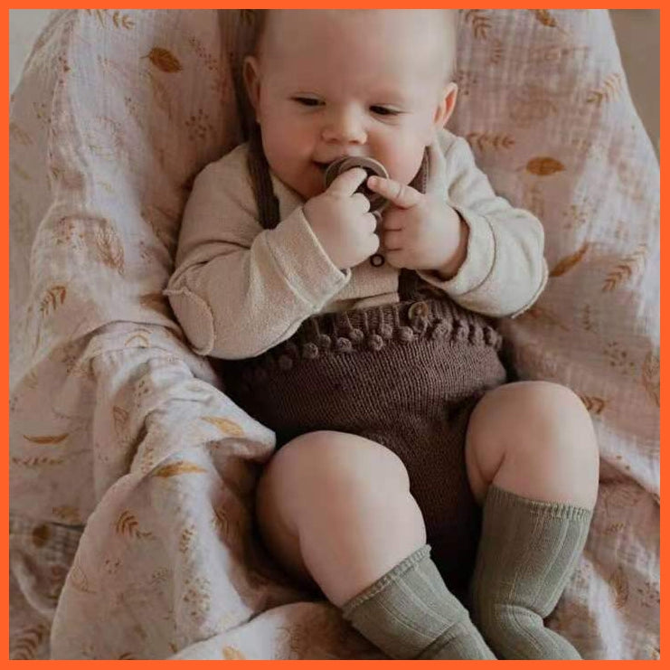 whatagift.com.au kids socks Kids Boys Girls Cotton Breathable Stripe Soft Children Knee High Long Socks