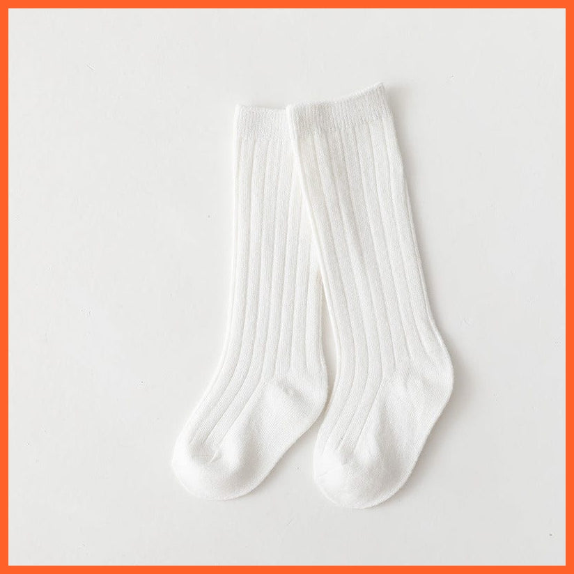 whatagift.com.au kids socks Kids Boys Girls Cotton Breathable Stripe Soft Children Knee High Long Socks