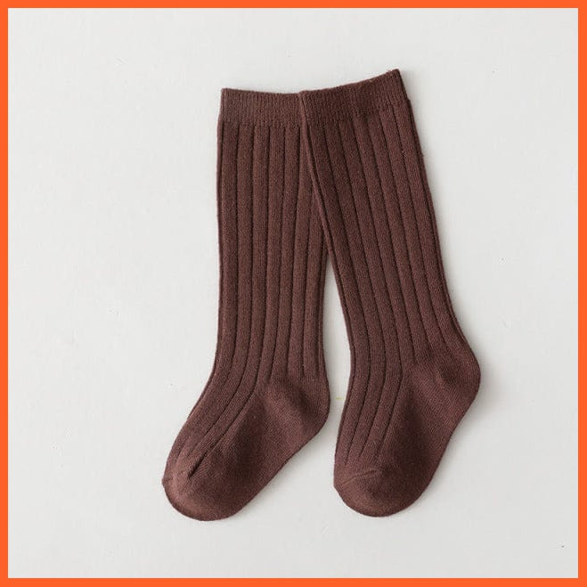 whatagift.com.au kids socks Kids Boys Girls Cotton Breathable Stripe Soft Children Knee High Long Socks