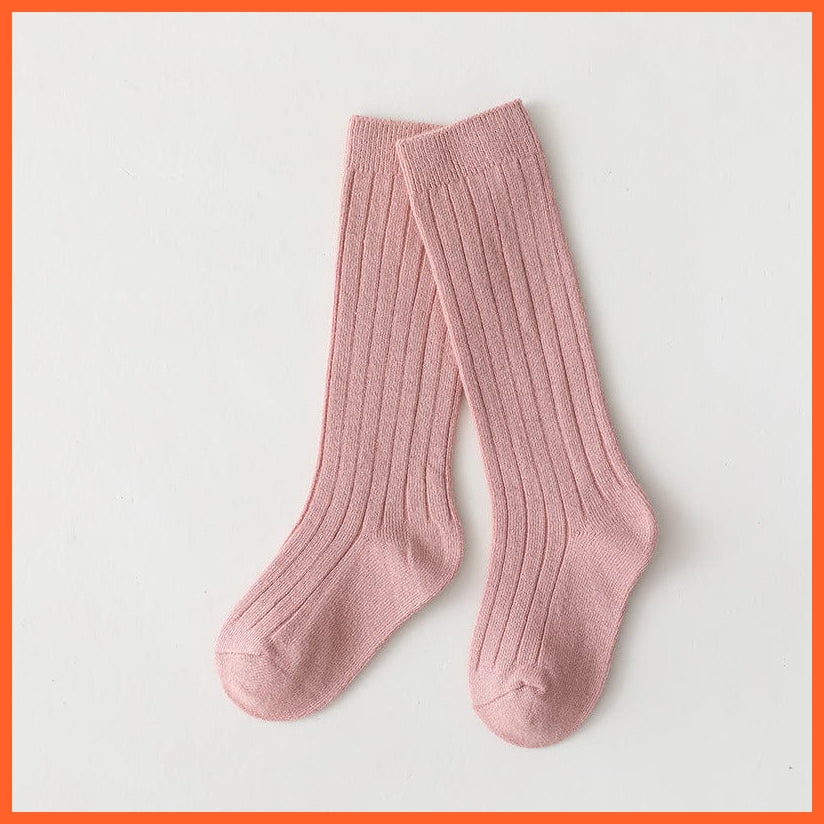 whatagift.com.au kids socks Kids Boys Girls Cotton Breathable Stripe Soft Children Knee High Long Socks