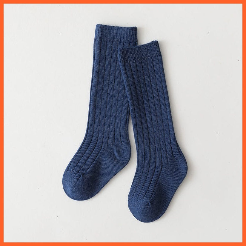 whatagift.com.au kids socks Kids Boys Girls Cotton Breathable Stripe Soft Children Knee High Long Socks