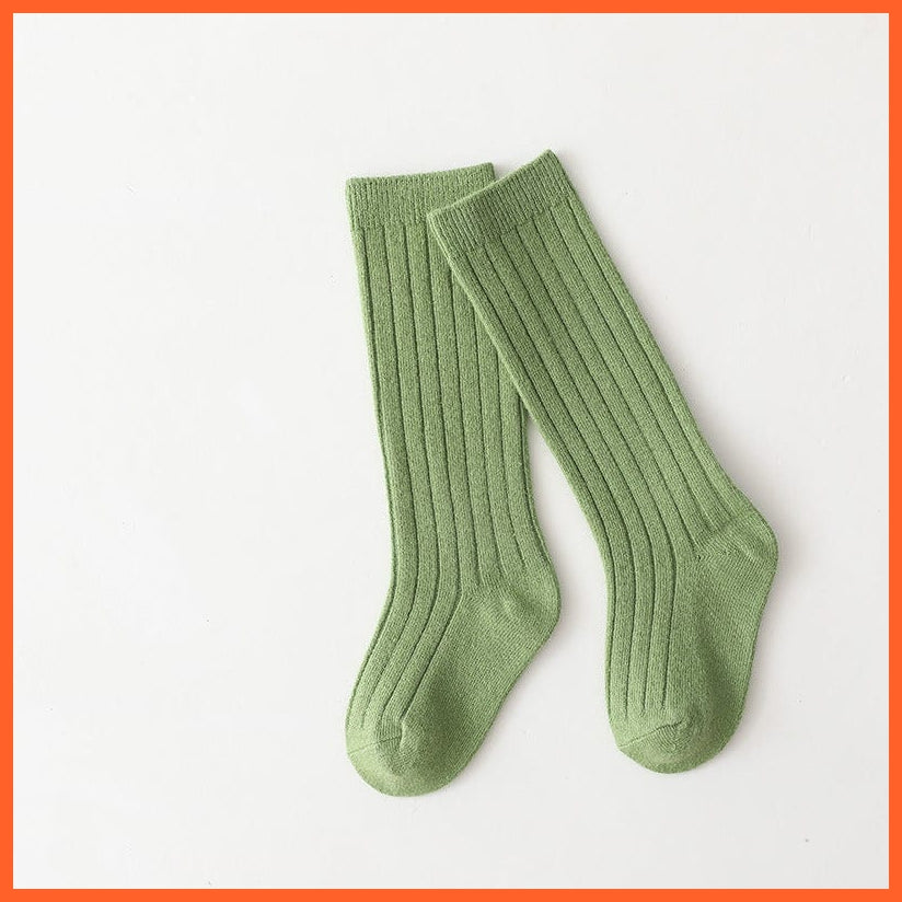 whatagift.com.au kids socks Kids Boys Girls Cotton Breathable Stripe Soft Children Knee High Long Socks