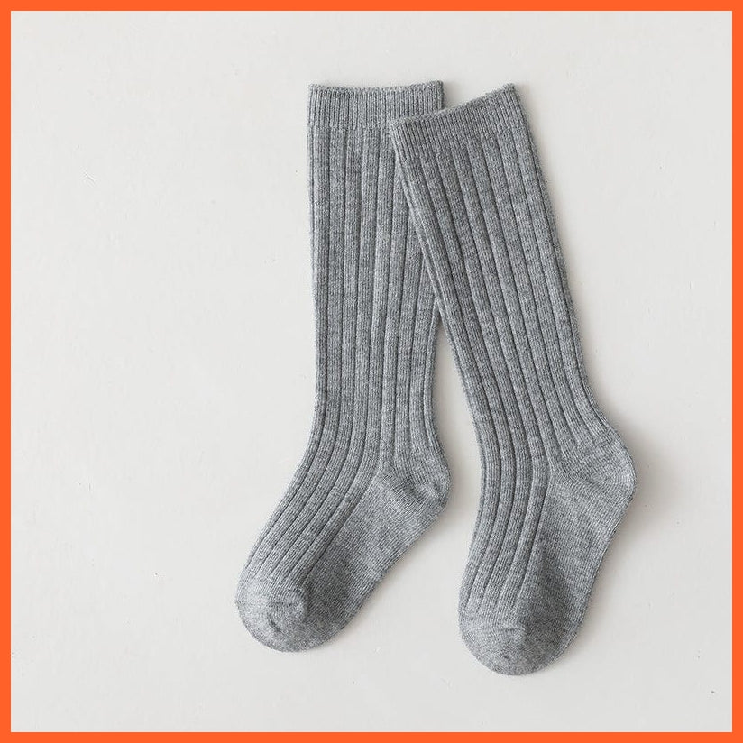 whatagift.com.au kids socks Kids Boys Girls Cotton Breathable Stripe Soft Children Knee High Long Socks