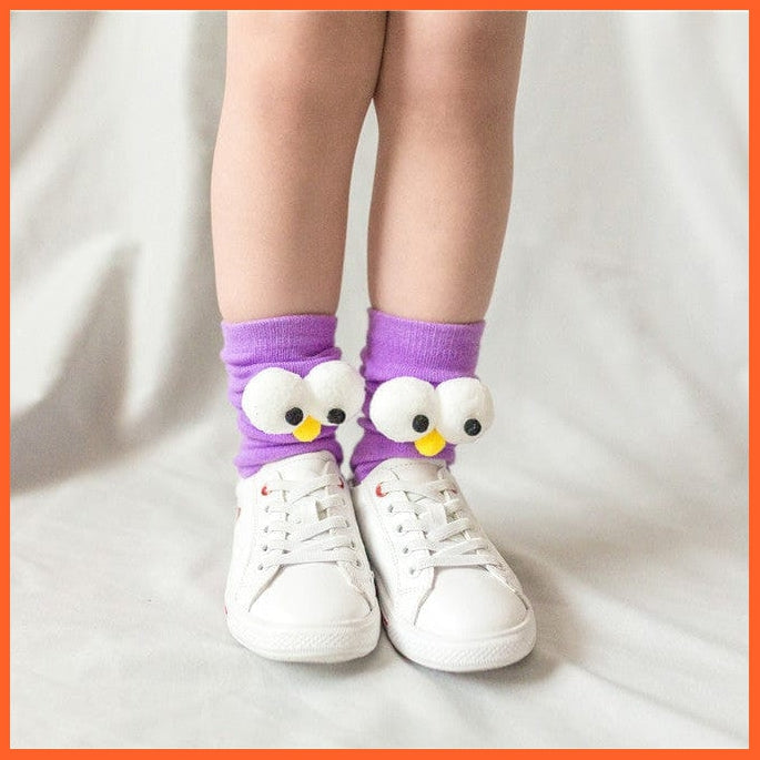 whatagift.com.au kids socks Kids Cotton Cartoon Big Eye Long Socks For Children | Girls Boys Baby Stockings