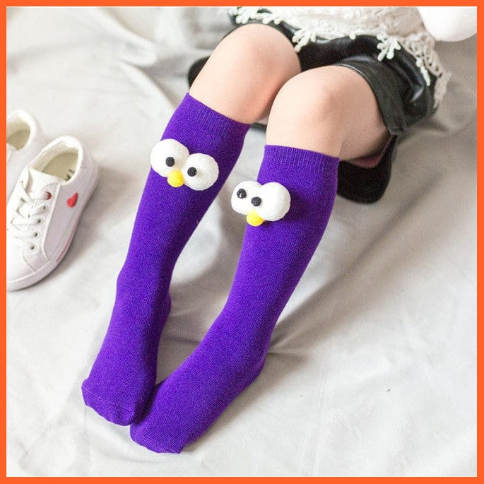 whatagift.com.au kids socks Kids Cotton Cartoon Big Eye Long Socks For Children | Girls Boys Baby Stockings