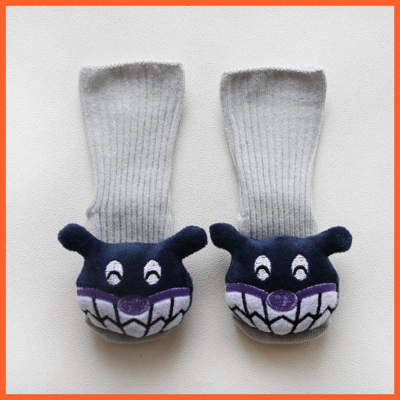 whatagift.com.au kids socks Kids Cotton Cartoon Lion Letter Bottom Non Slip Indoor Floor Baby Socks