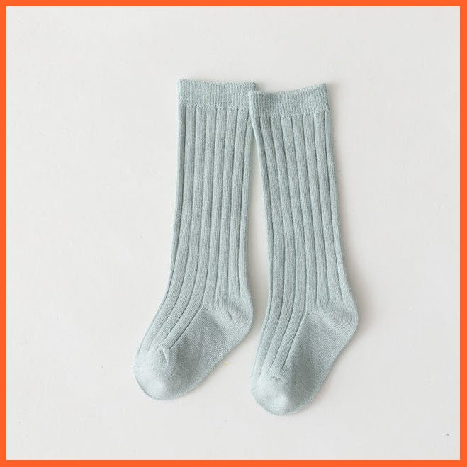 whatagift.com.au kids socks Light Blue / 5-8 Years(XL) Kids Boys Girls Cotton Breathable Stripe Soft Children Knee High Long Socks