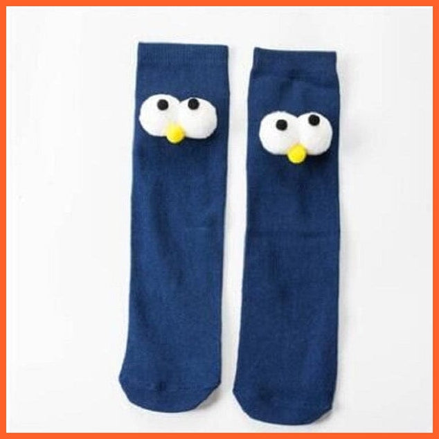 whatagift.com.au kids socks navy Kids Cotton Cartoon Big Eye Long Socks For Children | Girls Boys Baby Stockings