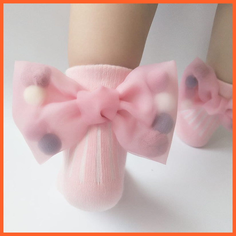 whatagift.com.au kids socks New Baby Toddlers Infant Cotton Ankle Socks With Bow Beading Princess Cute Socks