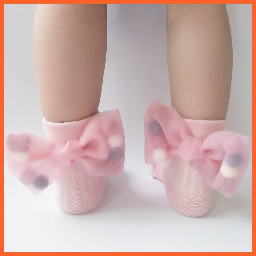 whatagift.com.au kids socks New Baby Toddlers Infant Cotton Ankle Socks With Bow Beading Princess Cute Socks