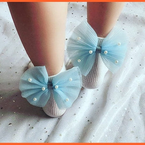 whatagift.com.au kids socks New Baby Toddlers Infant Cotton Ankle Socks With Bow Beading Princess Cute Socks