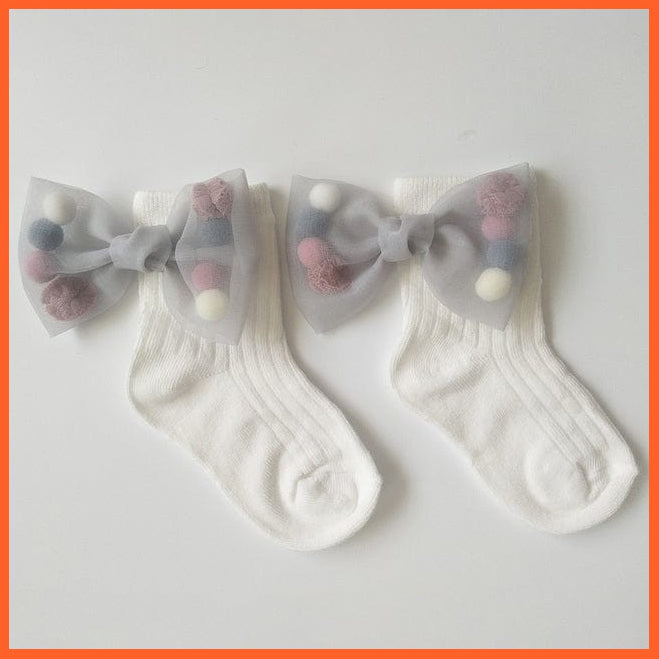 whatagift.com.au kids socks New Baby Toddlers Infant Cotton Ankle Socks With Bow Beading Princess Cute Socks