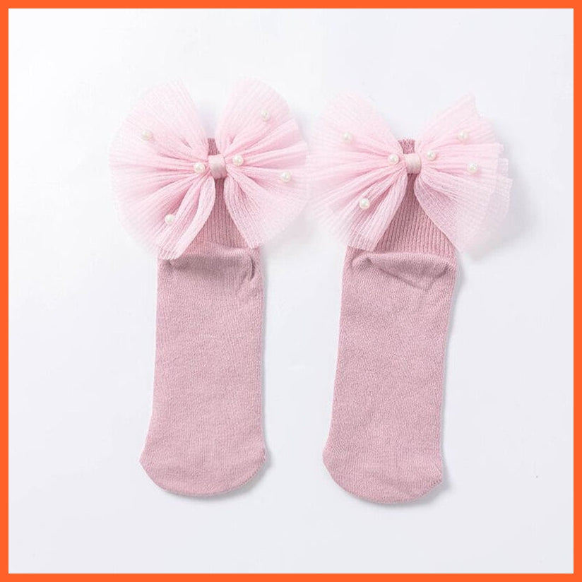 whatagift.com.au kids socks New Baby Toddlers Infant Cotton Ankle Socks With Bow Beading Princess Cute Socks