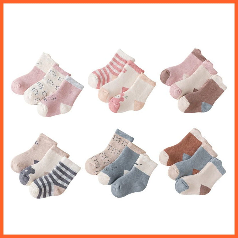whatagift.com.au kids socks New Baby Toddlers Tube Socks | Cute Cartoon Warm Striped Children Socks