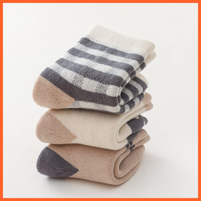 whatagift.com.au kids socks New Baby Toddlers Tube Socks | Cute Cartoon Warm Striped Children Socks