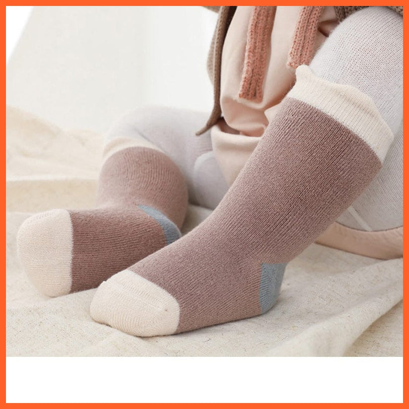 whatagift.com.au kids socks New Baby Toddlers Tube Socks | Cute Cartoon Warm Striped Children Socks
