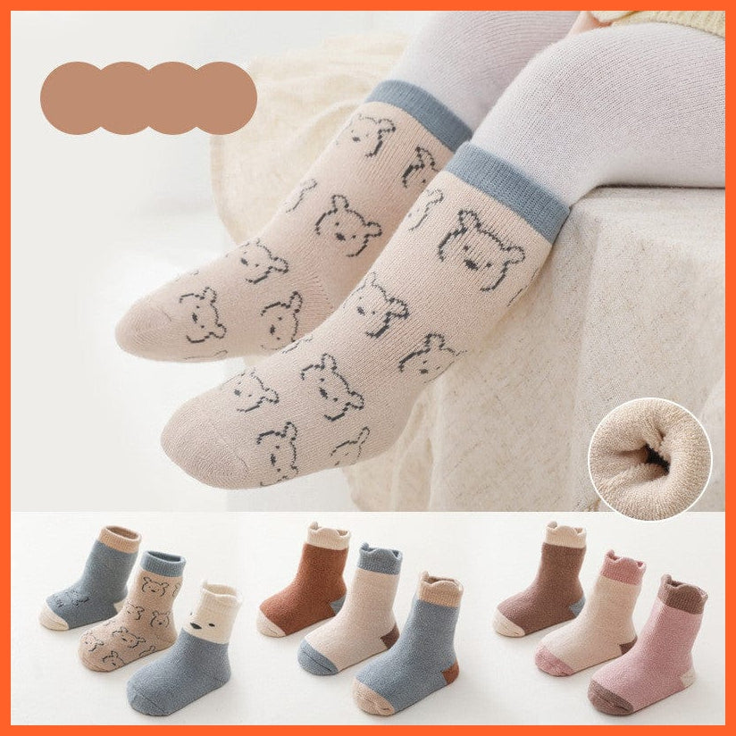 whatagift.com.au kids socks New Baby Toddlers Tube Socks | Cute Cartoon Warm Striped Children Socks