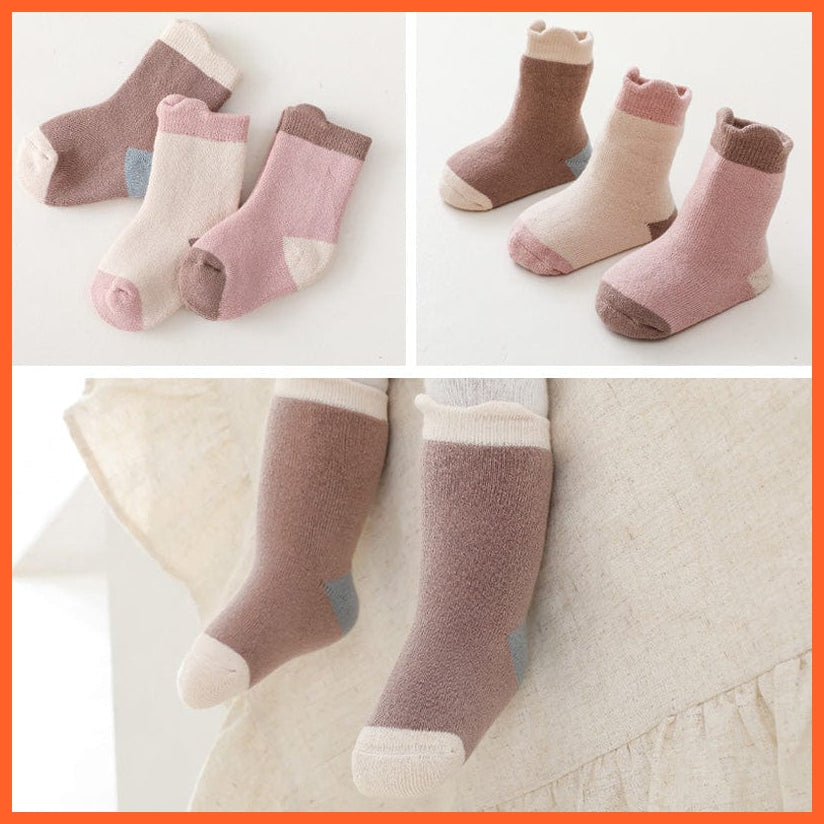 whatagift.com.au kids socks New Baby Toddlers Tube Socks | Cute Cartoon Warm Striped Children Socks