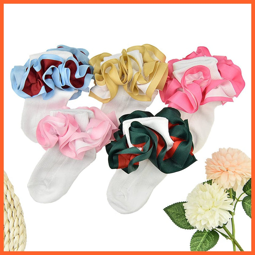 whatagift.com.au kids socks New flounces children cotton socks | Girls frilly Big petals princess dance Ballet Latin socks
