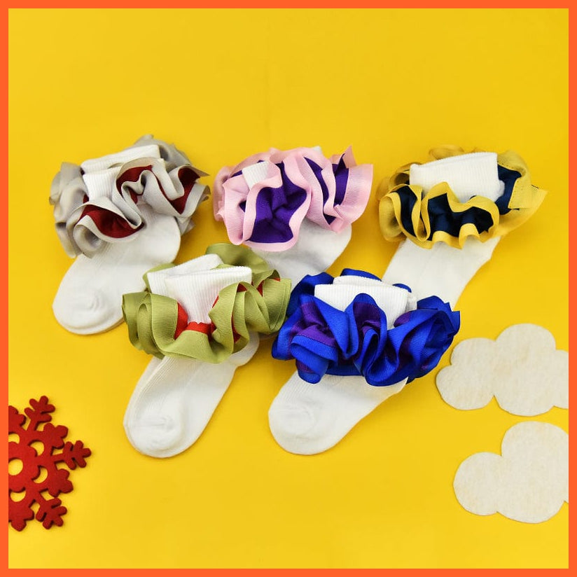 whatagift.com.au kids socks New flounces children cotton socks | Girls frilly Big petals princess dance Ballet Latin socks