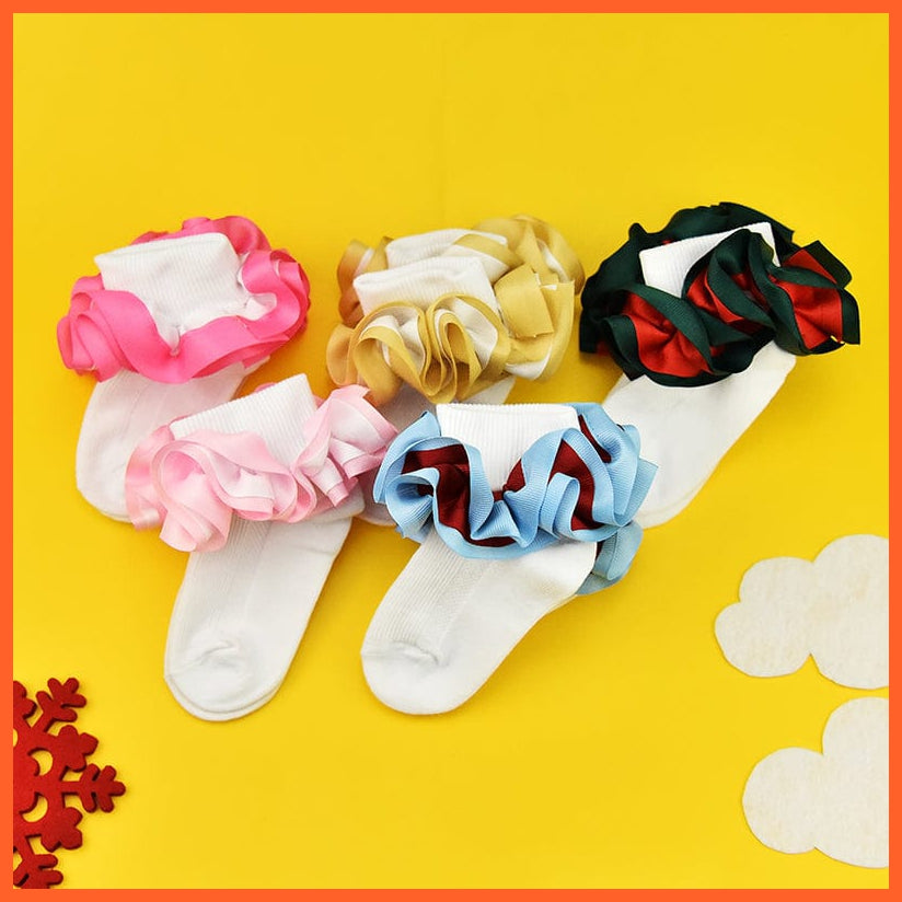 whatagift.com.au kids socks New flounces children cotton socks | Girls frilly Big petals princess dance Ballet Latin socks