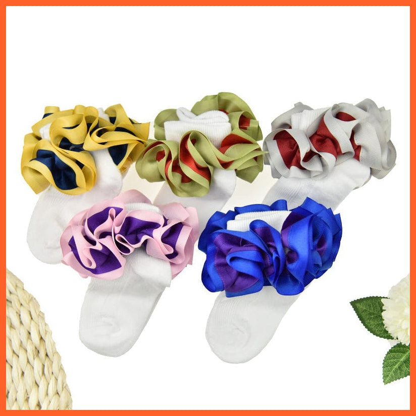 whatagift.com.au kids socks New flounces children cotton socks | Girls frilly Big petals princess dance Ballet Latin socks