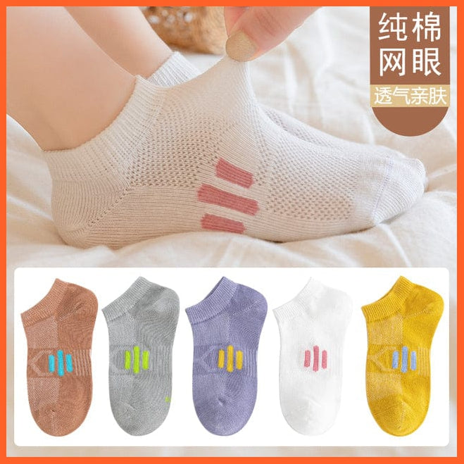 whatagift.com.au kids socks paw / 7-10years 10Pcs/5Pairs Children Sports Unisex Cotton Stripe Infant Socks
