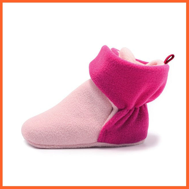 whatagift.com.au kids socks Pink 1 / 13-18 Months Unisex Baby Newborn Coral Fleece Winter Warm Infant Toddler Crib Shoes