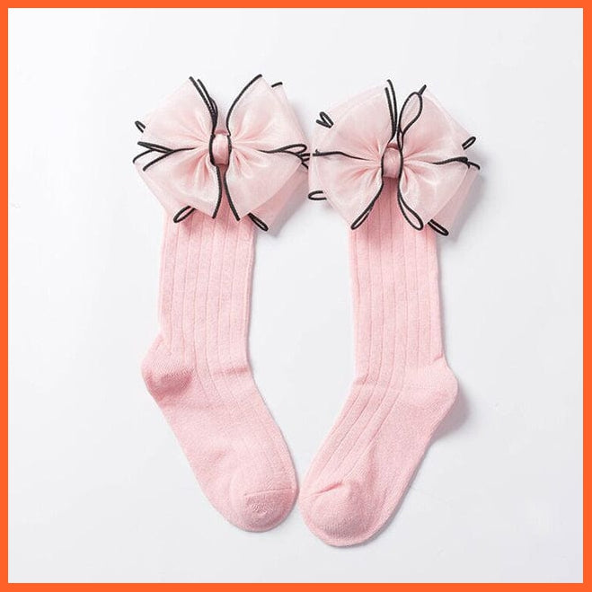 whatagift.com.au kids socks Pink Bow / 1 To 3 Years Cute kids Socks With Bow | Toddlers Girls Knee High Socks Infant Baby Leg Warmer