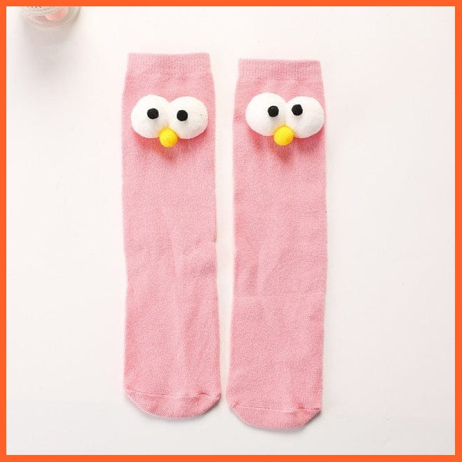 whatagift.com.au kids socks Pink Kids Cotton Cartoon Big Eye Long Socks For Children | Girls Boys Baby Stockings
