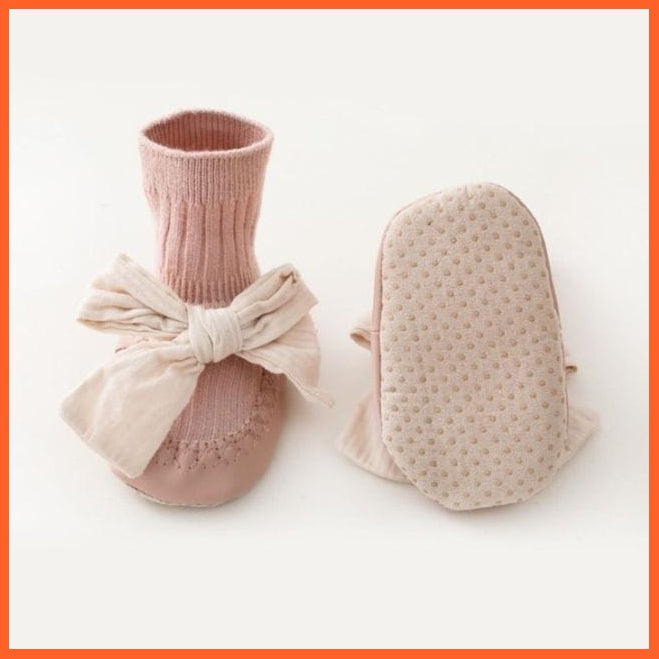 whatagift.com.au kids socks Pink / L(1-2T) / China Spring Autumn  Newborn Baby Bowknot Socks | Infant Anti Slip Soft Cotton Socks