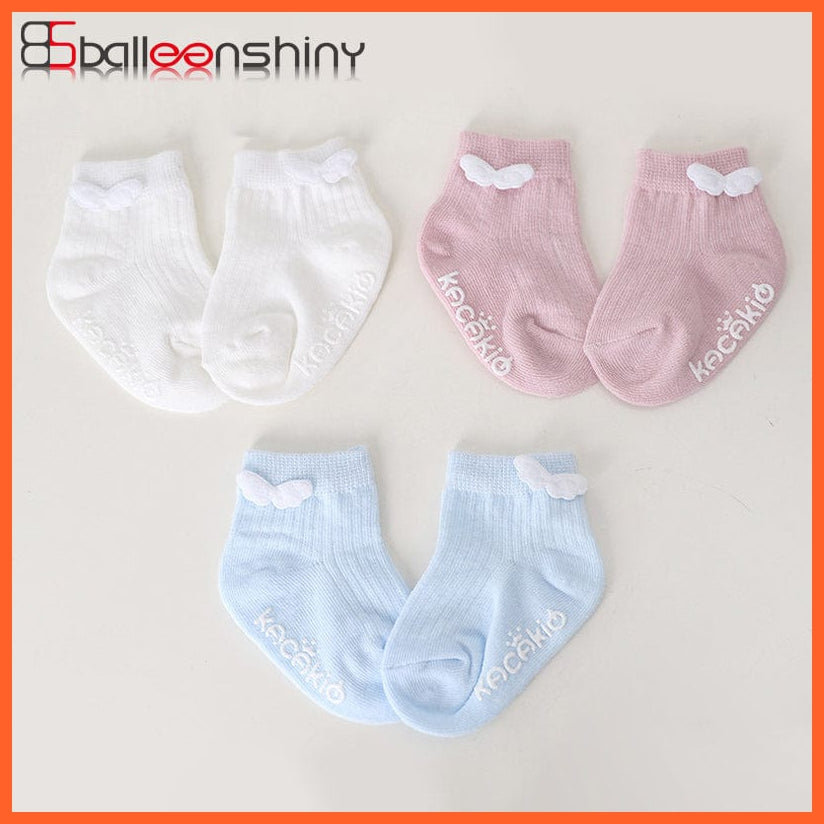 whatagift.com.au kids socks Shiny Angel Wings Cotton Socks |  Cute Lovely Toddler Kids Anti Slip Socks