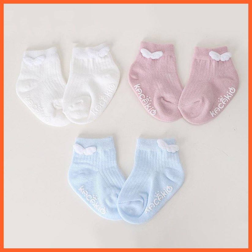 whatagift.com.au kids socks Shiny Angel Wings Cotton Socks |  Cute Lovely Toddler Kids Anti Slip Socks