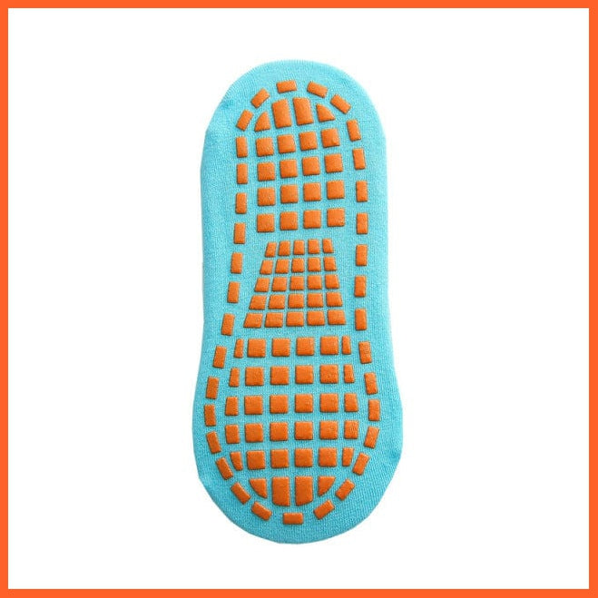 whatagift.com.au kids socks Sky  blue / 5-12 Years old Kids adults Anti-Slip trampoline Cotton Breathable Short Sport Socks
