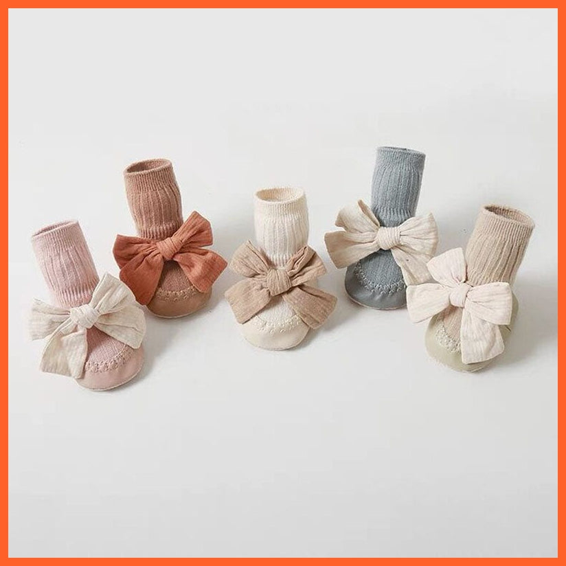 whatagift.com.au kids socks Spring Autumn  Newborn Baby Bowknot Socks | Infant Anti Slip Soft Cotton Socks