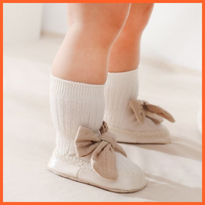 whatagift.com.au kids socks Spring Autumn  Newborn Baby Bowknot Socks | Infant Anti Slip Soft Cotton Socks