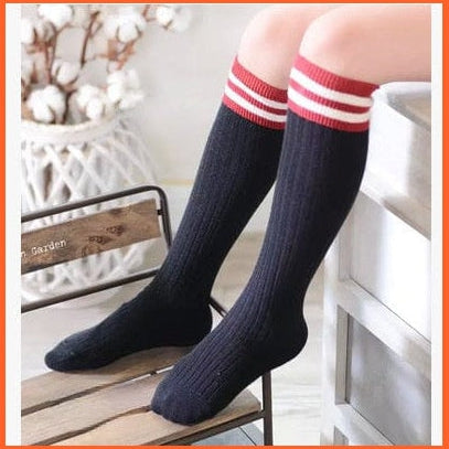 whatagift.com.au kids socks Spring Autumn Unisex Children Stockings Cotton Stripe Knee High kids Socks