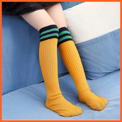 whatagift.com.au kids socks Spring Autumn Unisex Children Stockings Cotton Stripe Knee High kids Socks