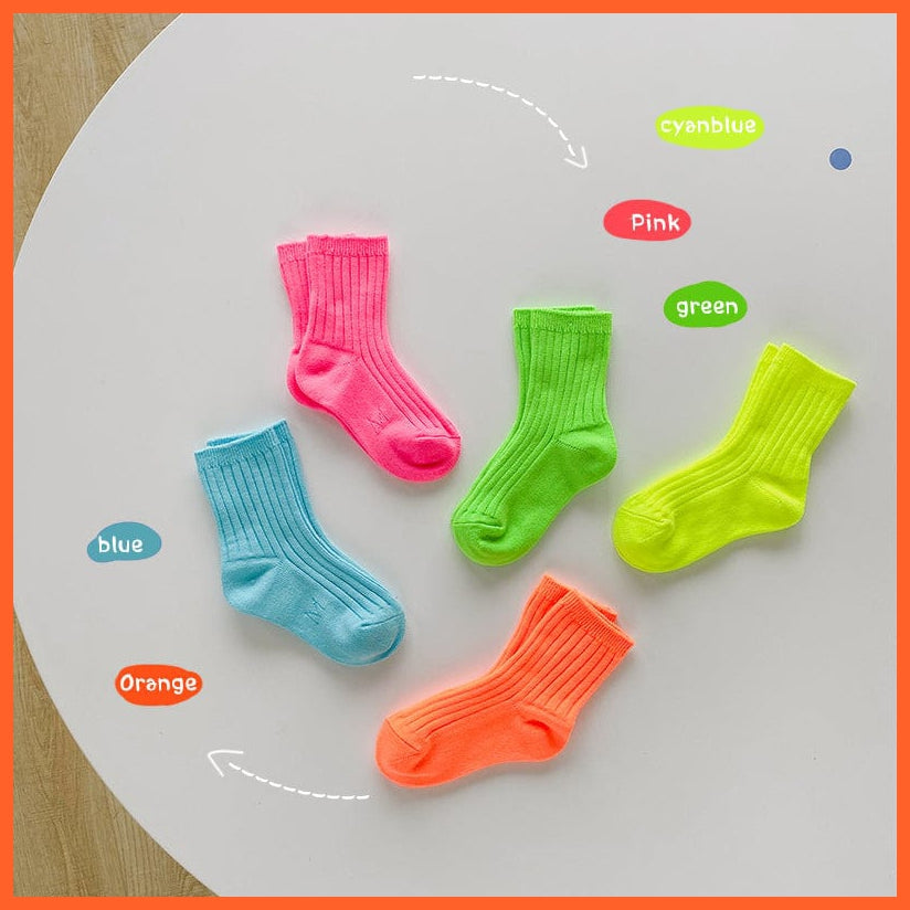 whatagift.com.au kids socks Spring Kids Candy Bright Color Socks | Cotton Boys Girls Baby Cute Socks