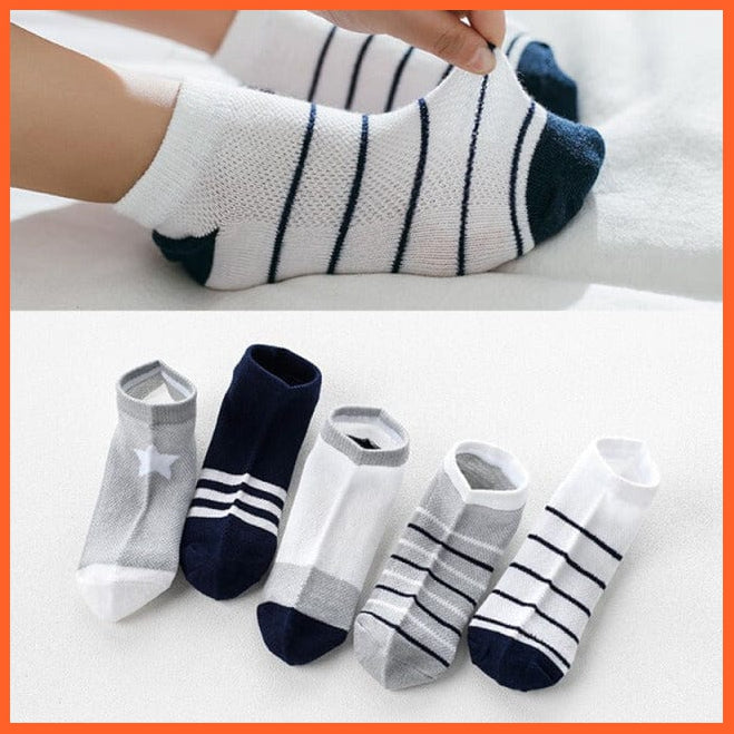 whatagift.com.au kids socks striped / 4-6years 10Pcs/5Pairs Children Sports Unisex Cotton Stripe Infant Socks