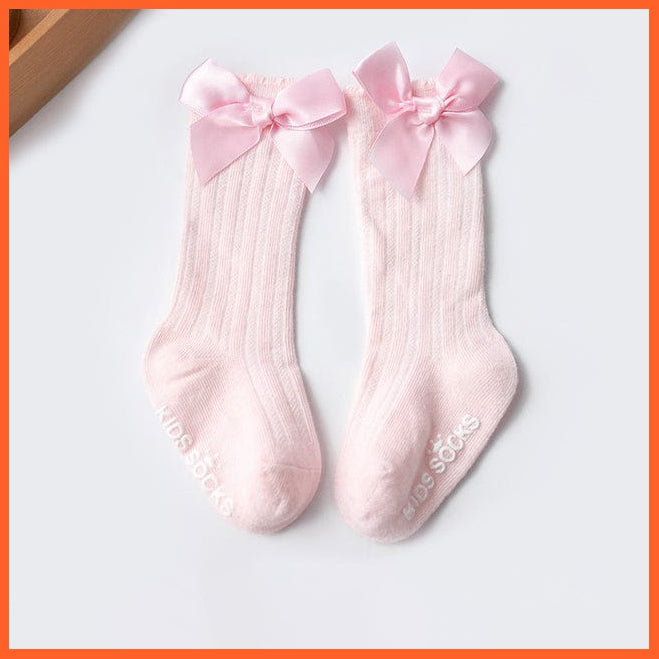 whatagift.com.au kids socks Style1-Pink Bowknot / 0-1T Newborn Baby Girl Bow Knee High Toddler Soft Cotton Bowknot Royal Princess Socks
