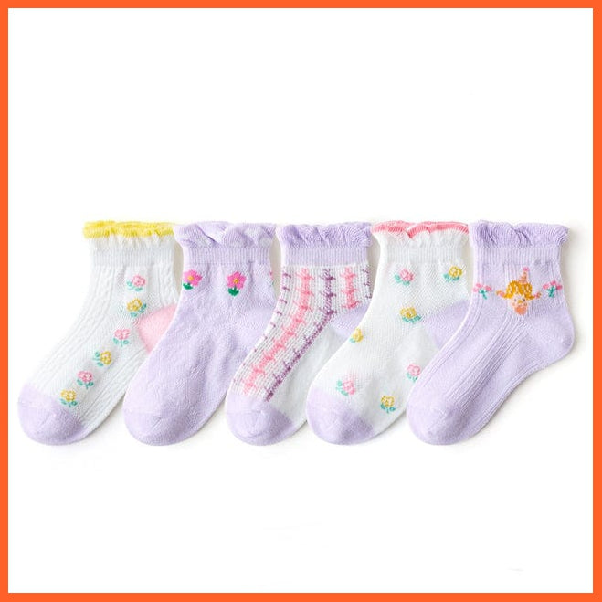 whatagift.com.au kids socks Summer A / 1-3T 5 Pairs/lot Autumn Winter Warm Stripe Plaid Cartoon Cute Mesh Kids Socks