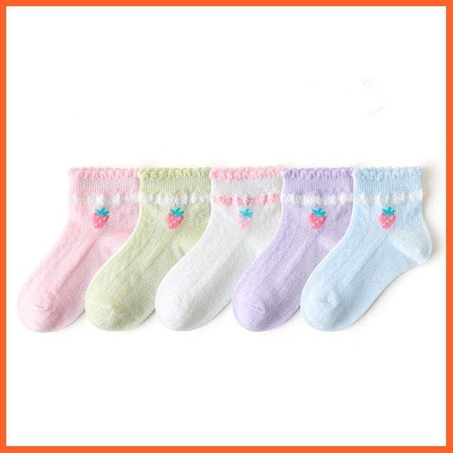 whatagift.com.au kids socks Summer E / 1-3T 5 Pairs/Lot Autumn Winter Warm Stripe Plaid Cartoon Cute Mesh Kids Socks