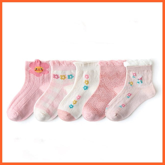whatagift.com.au kids socks Summer I / 1-3T 5 Pairs/Lot Autumn Winter Warm Stripe Plaid Cartoon Cute Mesh Kids Sock