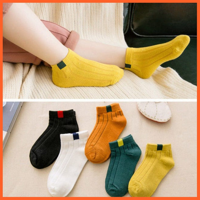 whatagift.com.au kids socks tag / 7-10years 10Pcs/5Pairs Children Sports Unisex Cotton Stripe Infant Socks