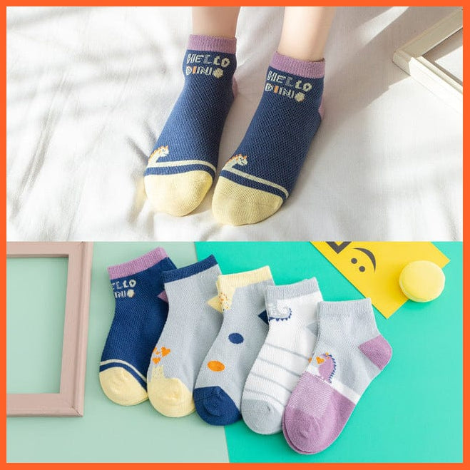 whatagift.com.au kids socks tail / 4-6years 10Pcs/5Pairs Children Sports Unisex Cotton Stripe Infant Socks