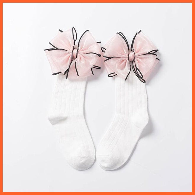 whatagift.com.au kids socks White Bow / 1 To 3 Years Cute kids Socks With Bow | Toddlers Girls Knee High Socks Infant Baby Leg Warmer