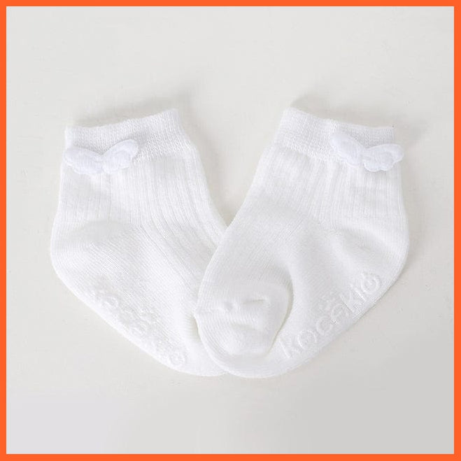 whatagift.com.au kids socks white / M 2-4T Shiny Angel Wings Cotton Socks |  Cute Lovely Toddler Kids Anti Slip Socks