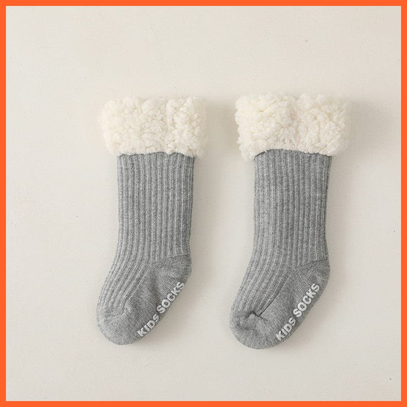 whatagift.com.au kids socks Winter Baby Cute Thicken Warm Kids Socks | Thermal 100% Cotton Anti Slip Socks