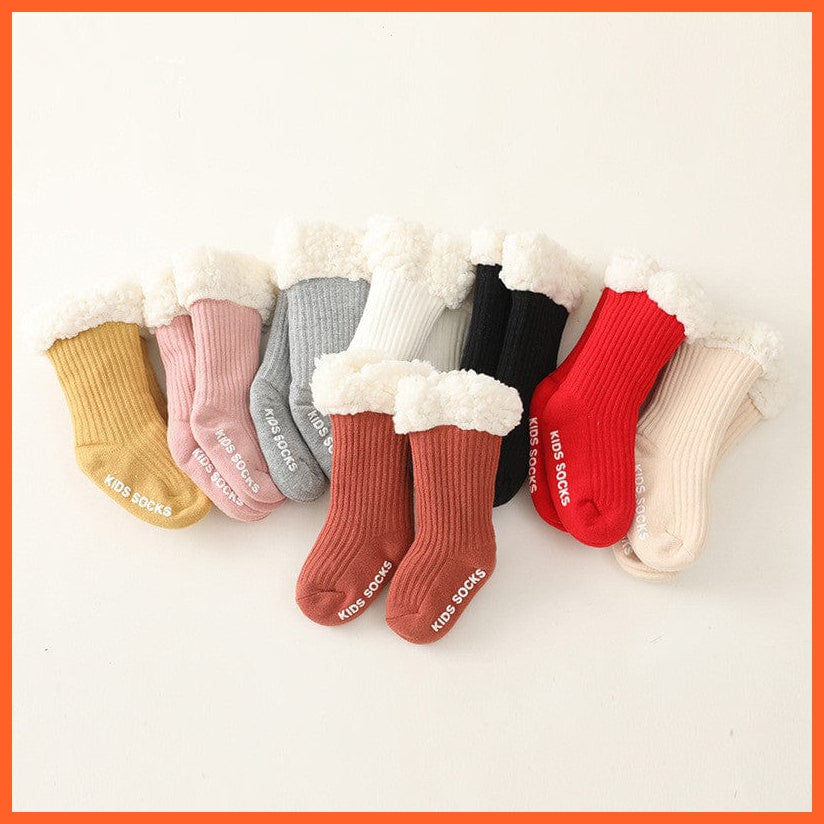 whatagift.com.au kids socks Winter Baby Cute Thicken Warm Kids Socks | Thermal 100% Cotton Anti Slip Socks